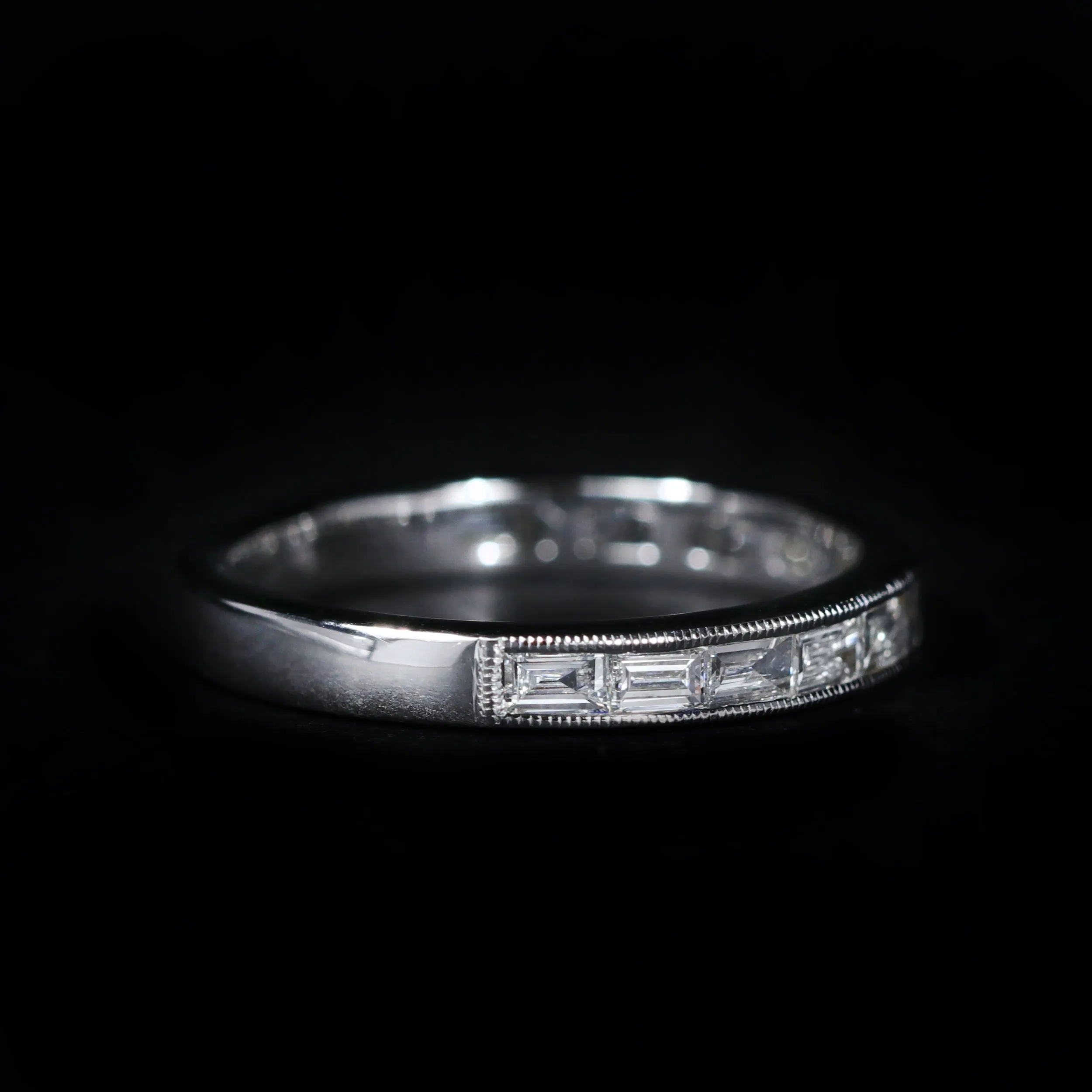 14K White Gold 0.65 CTW Baguette Diamond Band