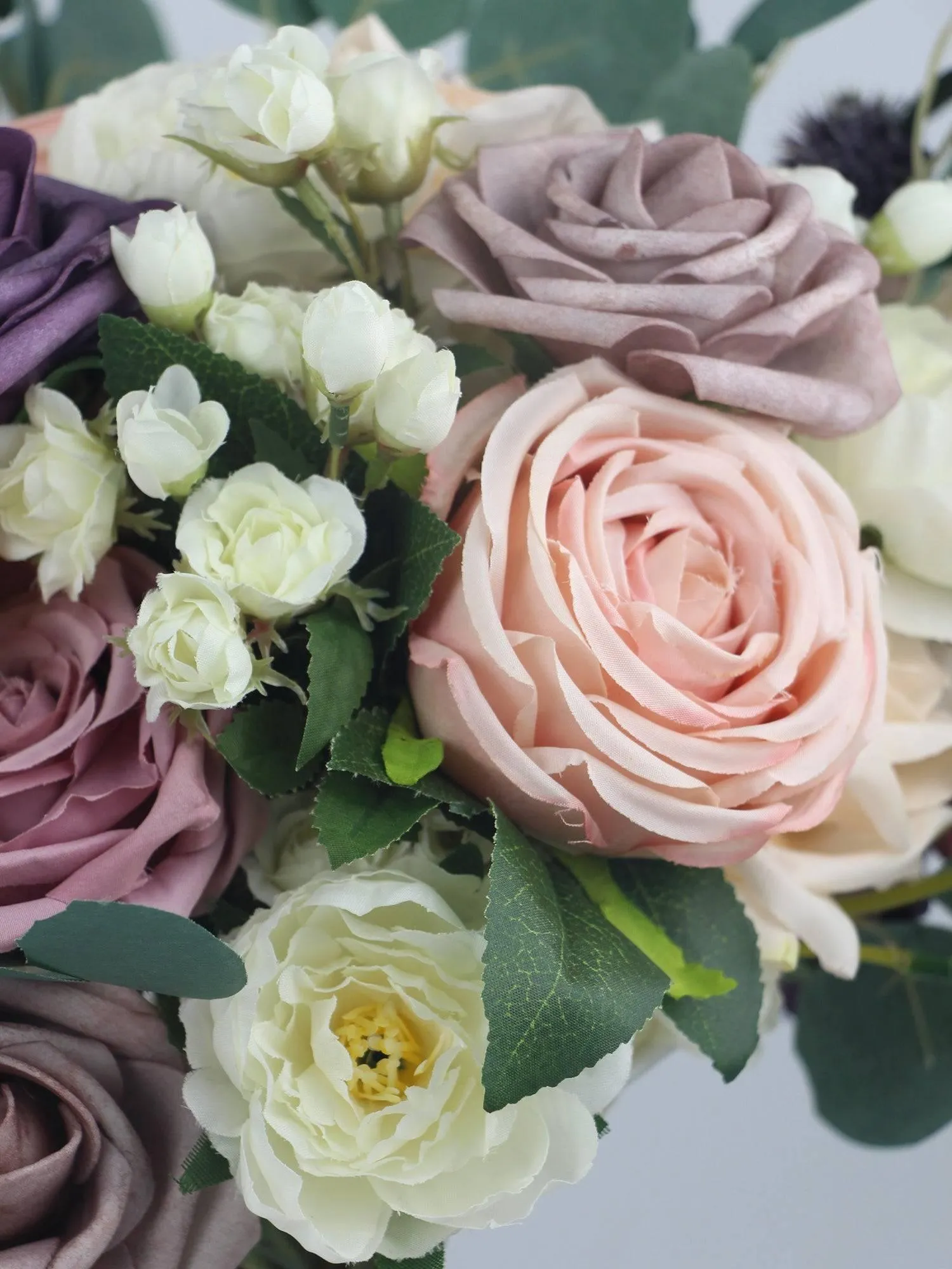 15.7 inch wide Dusty Rose Freeform Bridal Bouquet