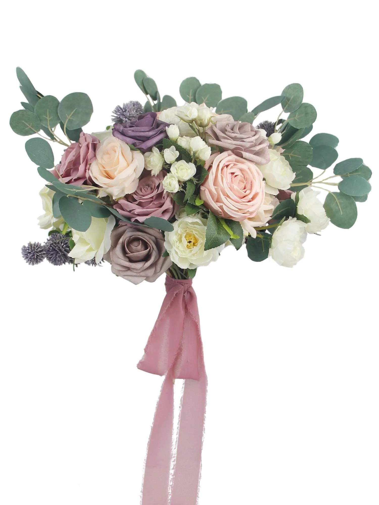 15.7 inch wide Dusty Rose Freeform Bridal Bouquet