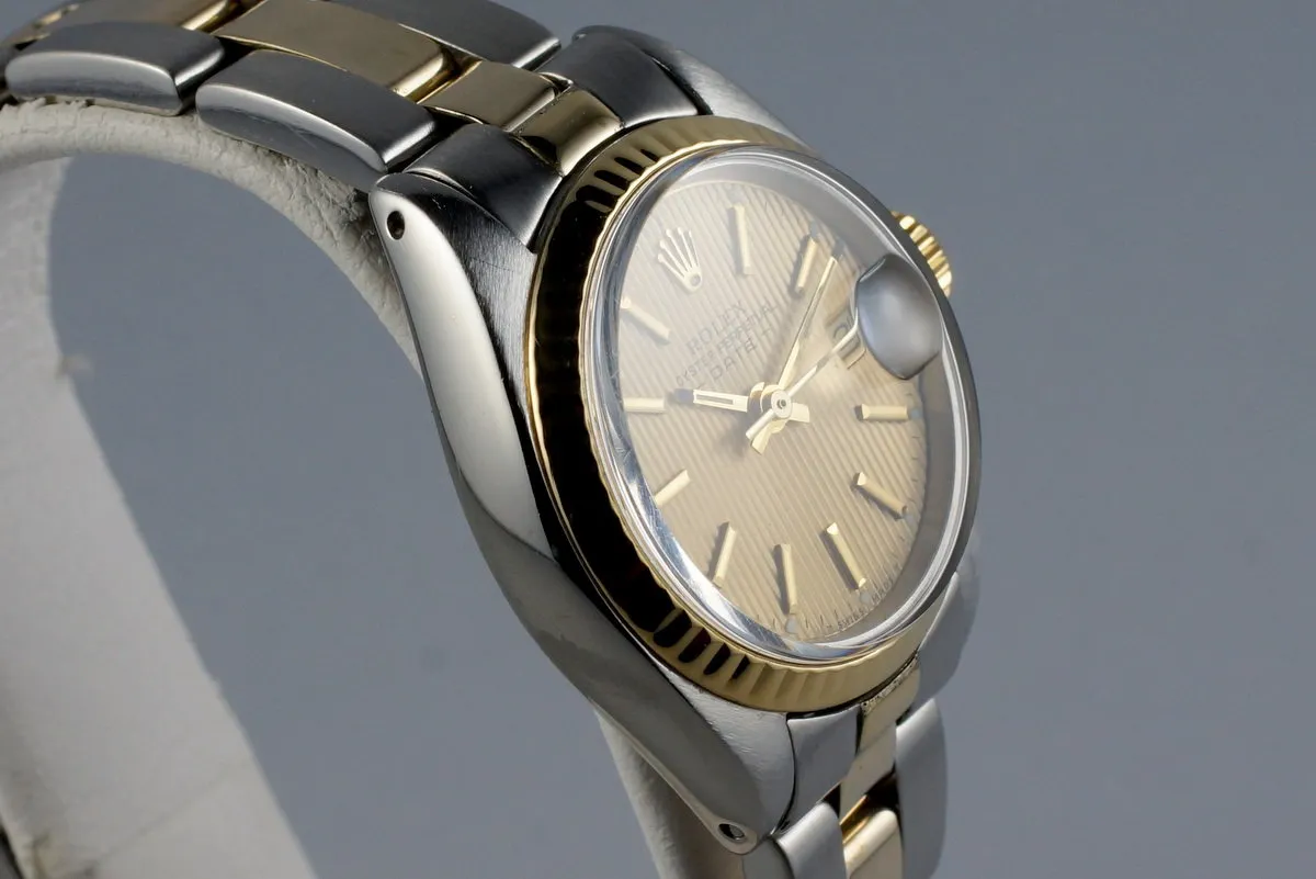 1978 Rolex Two Tone Ladies Date 6917 Champagne Tapestry Dial