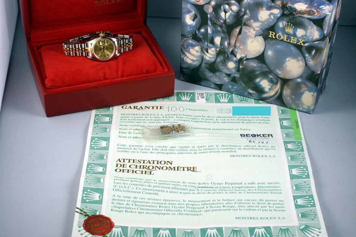 1995 Rolex Ladies Two Tone DateJust 69173 with Box and Papers