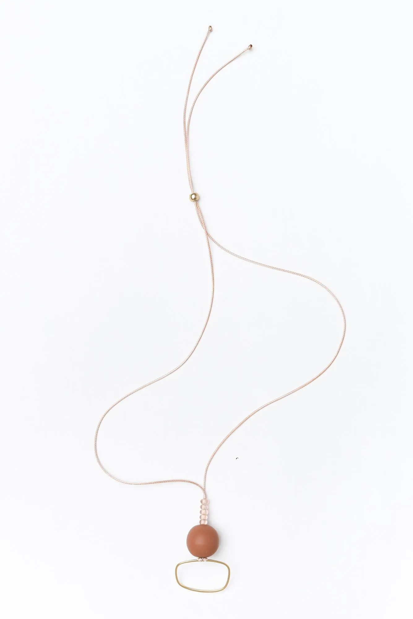 Aneth Rust Beaded Pendant Necklace