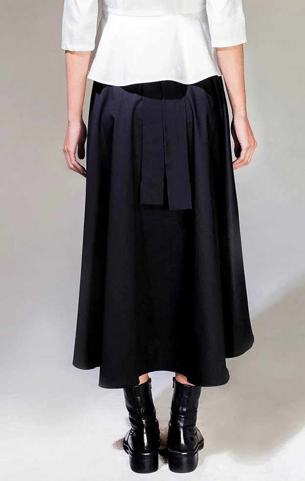Avan-Garde Loose fitting Wide Leg Japanese Style Asymmetrical High Waist Bandage Skirt Trouser