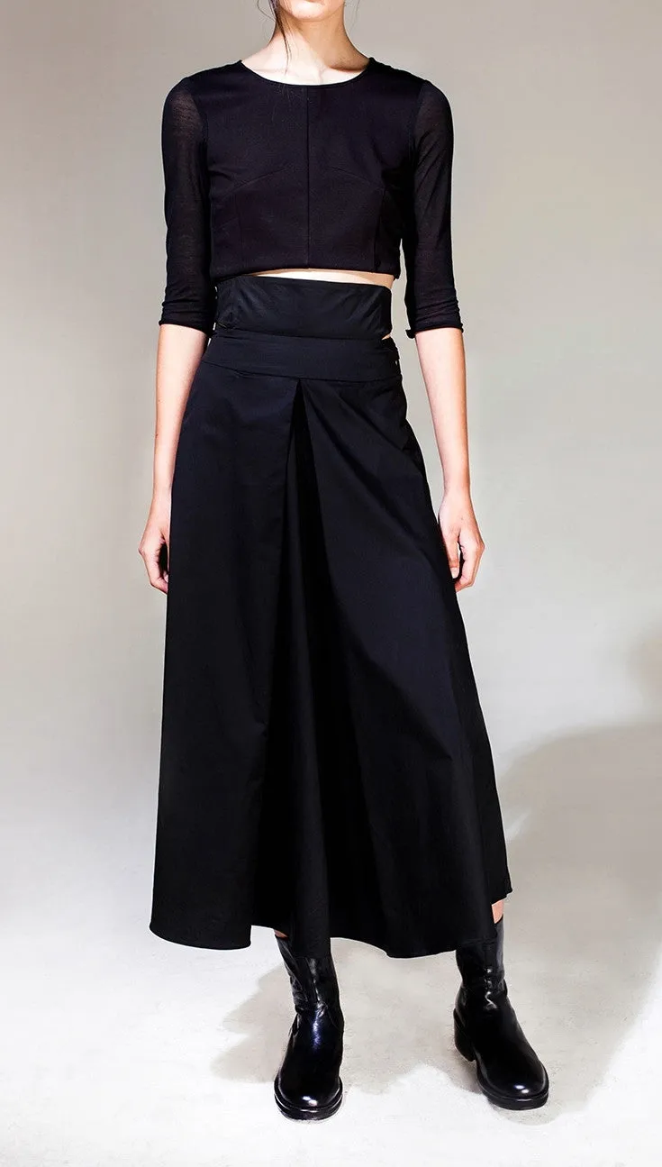 Avan-Garde Loose fitting Wide Leg Japanese Style Asymmetrical High Waist Bandage Skirt Trouser
