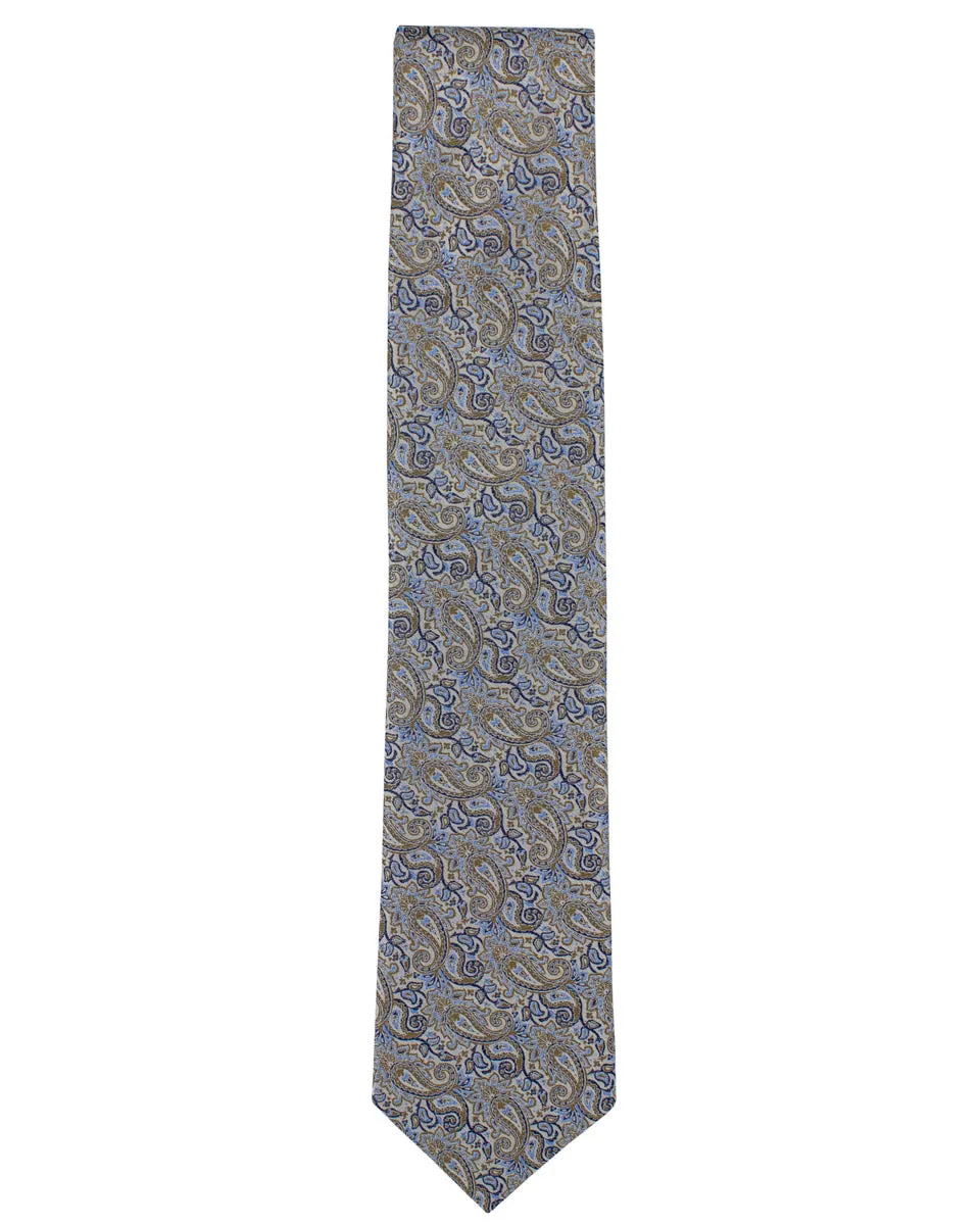 Brown Paisley Silk Tie