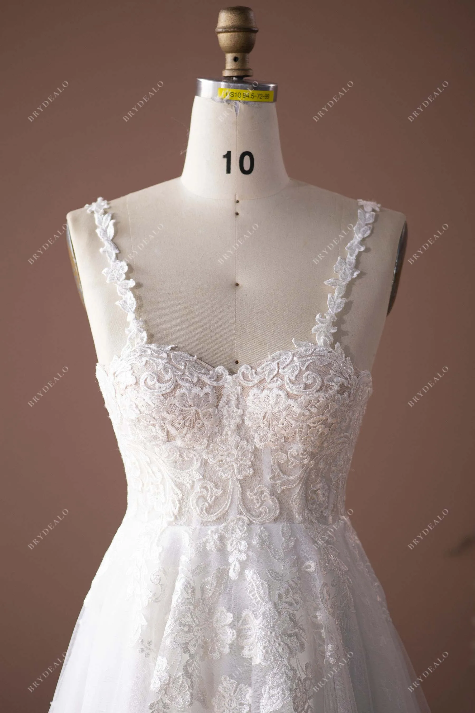 Designer Lace Spaghetti Straps Corset Wedding Ball Gown