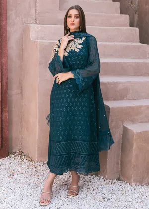 Embroidered Ensembles 3 Pcs by Azure | Emerald Bloom
