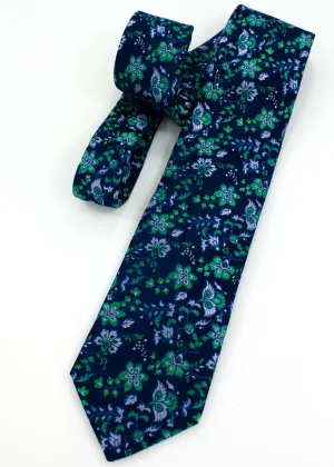 Floral Silk Jacquard Tie - Green
