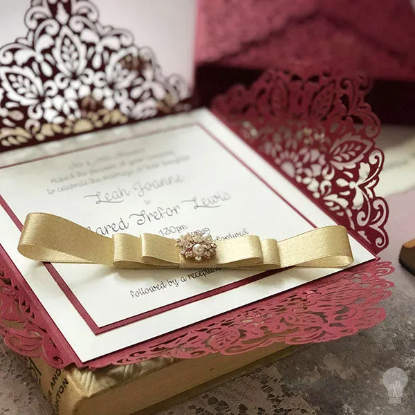 Georgia Wedding Invitation - Wine (Burgundy)