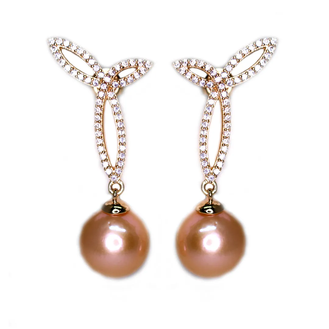 Golden Cherry Edison Pearl Earrings