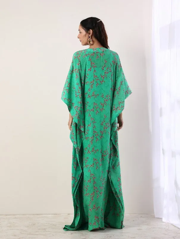 Green Embroidered Kaftan (Set of 2)