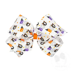 King Halloween-themed Printed Grosgrain Hair Bow