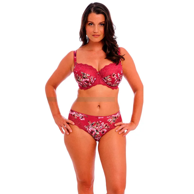 Lucia Side Support Bra Cherry Red Floral Print - Fantasie