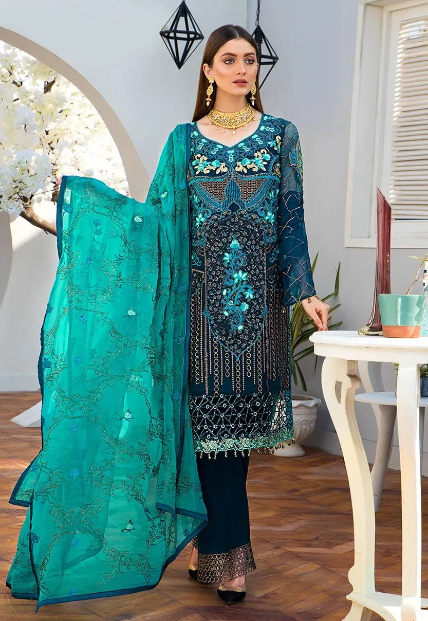 Maryam's Gold Luxury Embroidered Chiffon Collection Vol 6 – MG-71 Aster