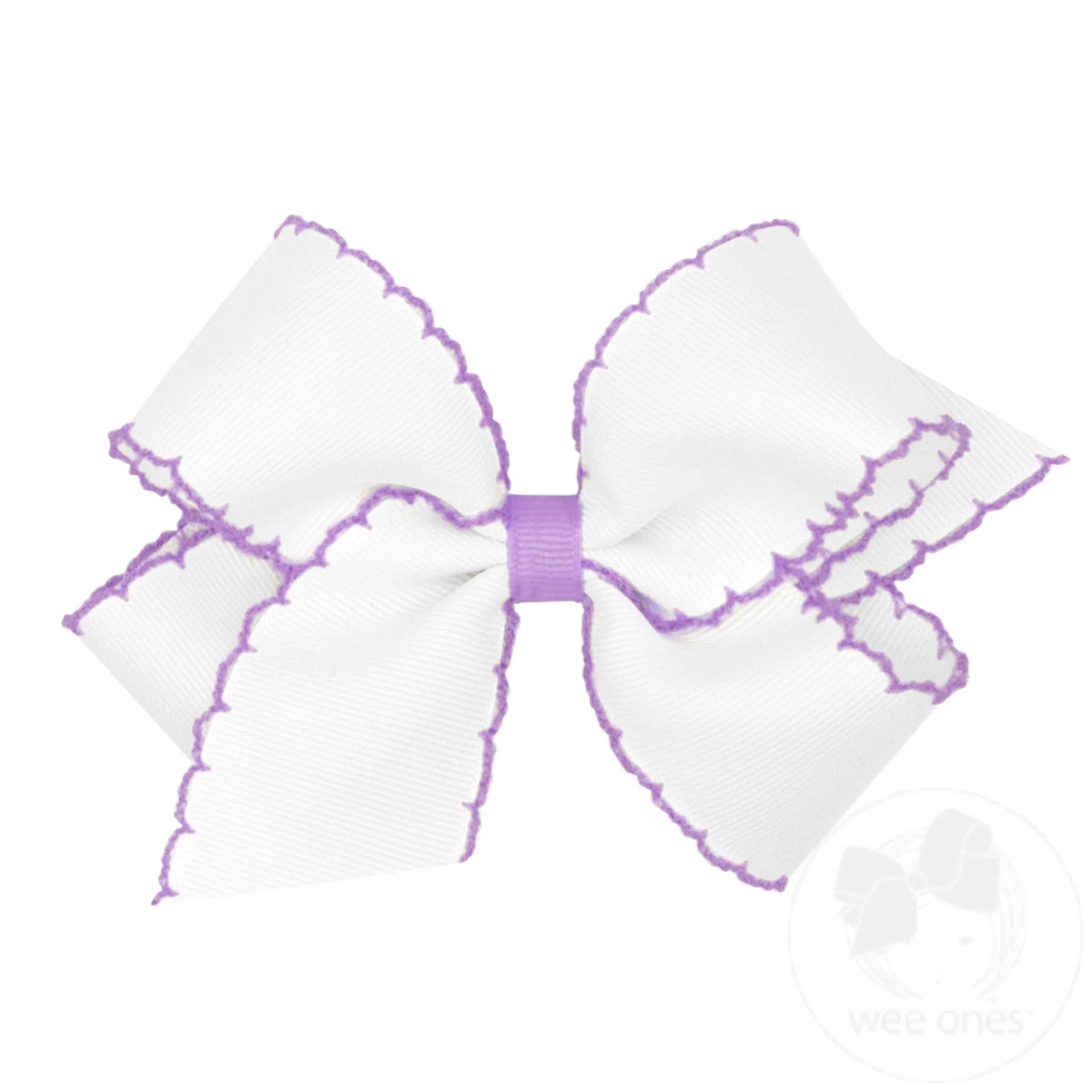 Medium Moonstitch Grosgrain Hair Bow with Contrasting Wrap