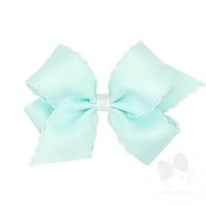 Medium Moonstitch Grosgrain Hair Bow with Contrasting Wrap