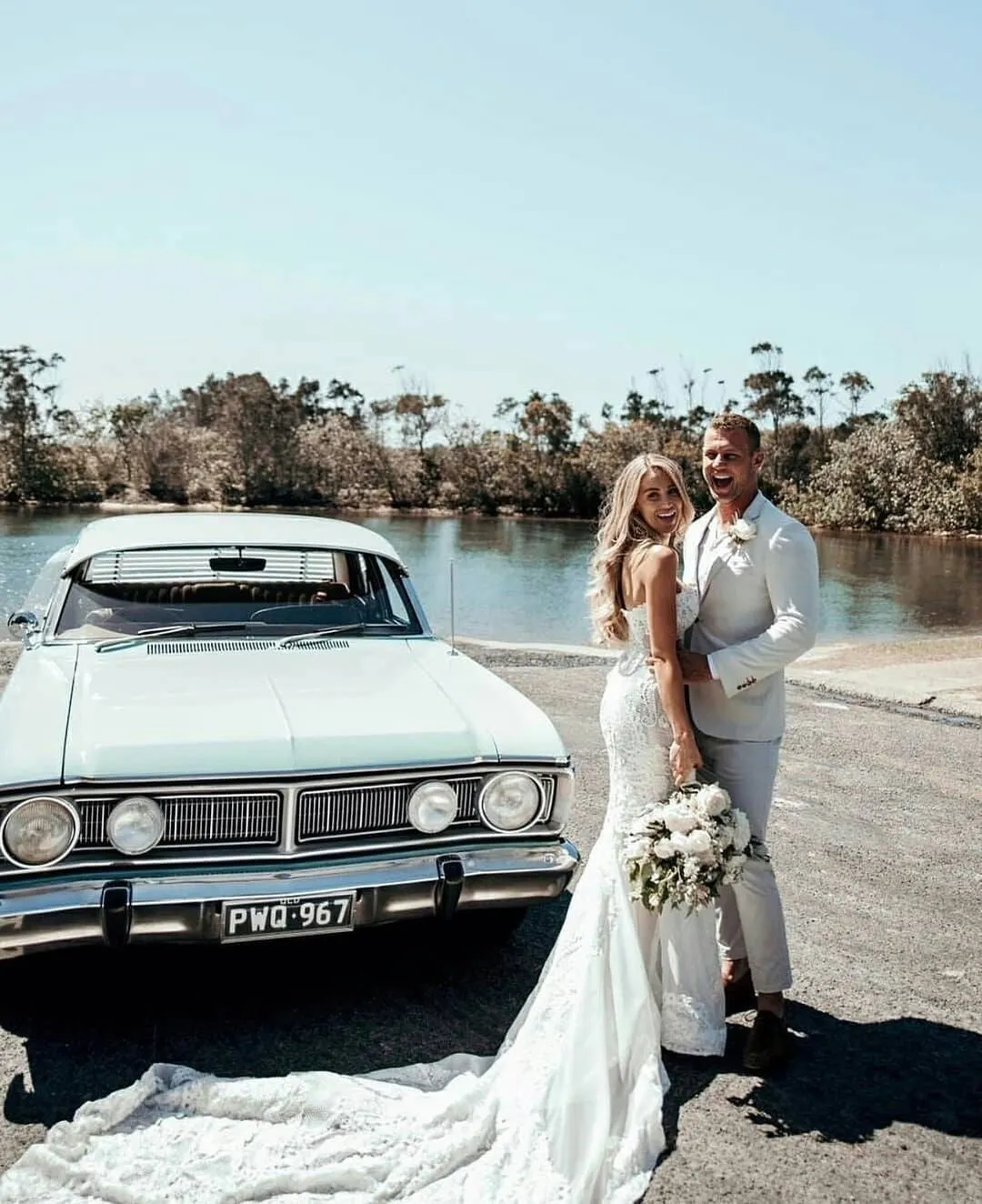 Mermaid Strapless Lace Wedding Dress With Champel Train