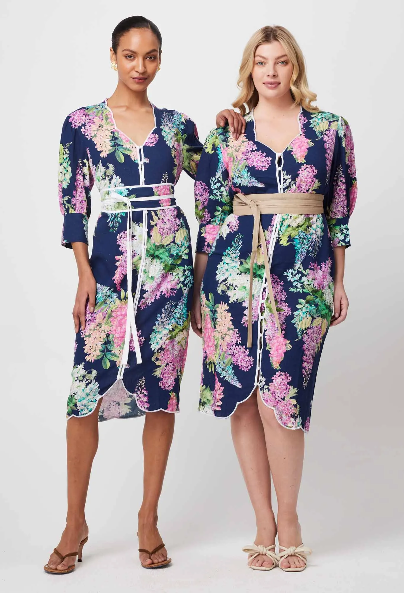 Once Was - Augustine Scallop Embroidered Hem Linen Viscose Dress