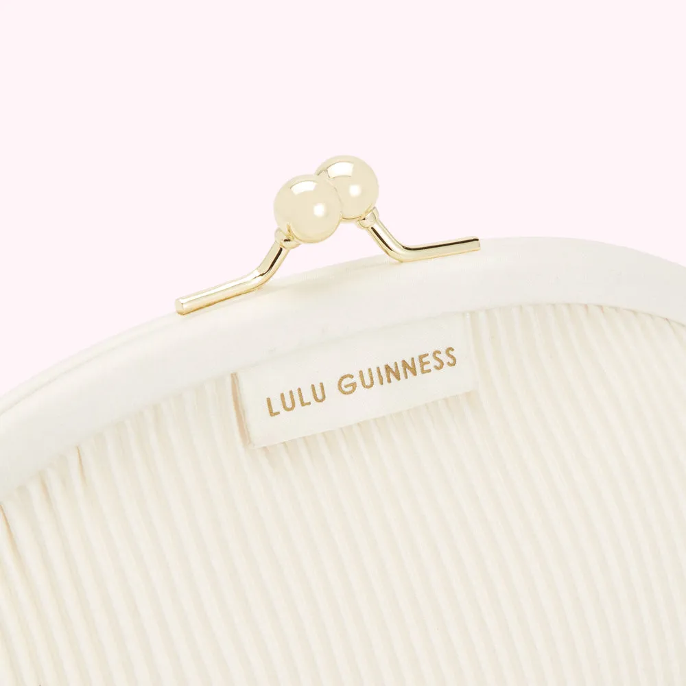 PEARL SATIN PLISSE LOIS CLUTCH