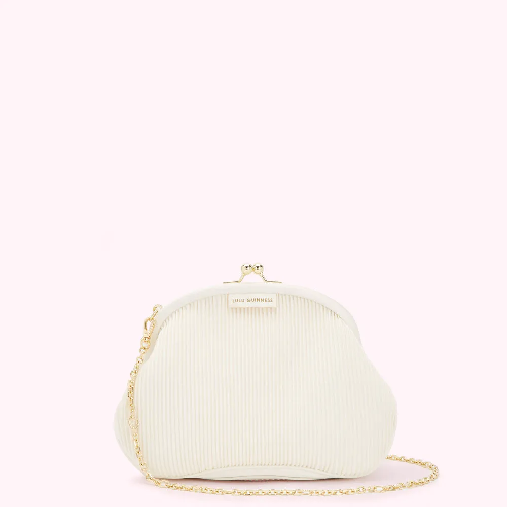PEARL SATIN PLISSE LOIS CLUTCH