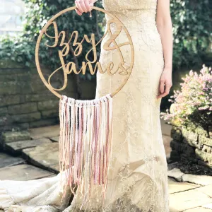 Personalised Wedding Boho Fringe Hoop