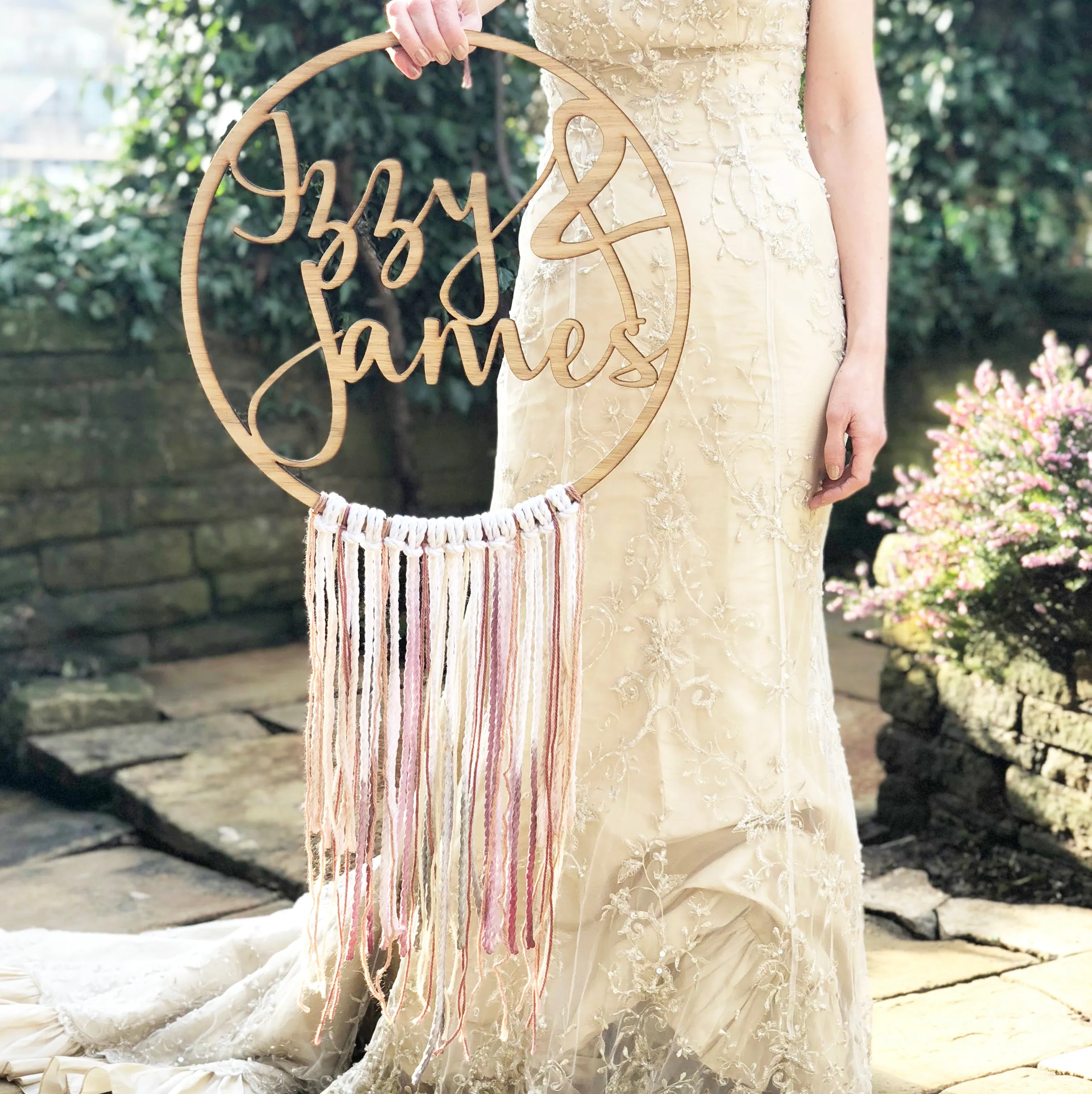 Personalised Wedding Boho Fringe Hoop