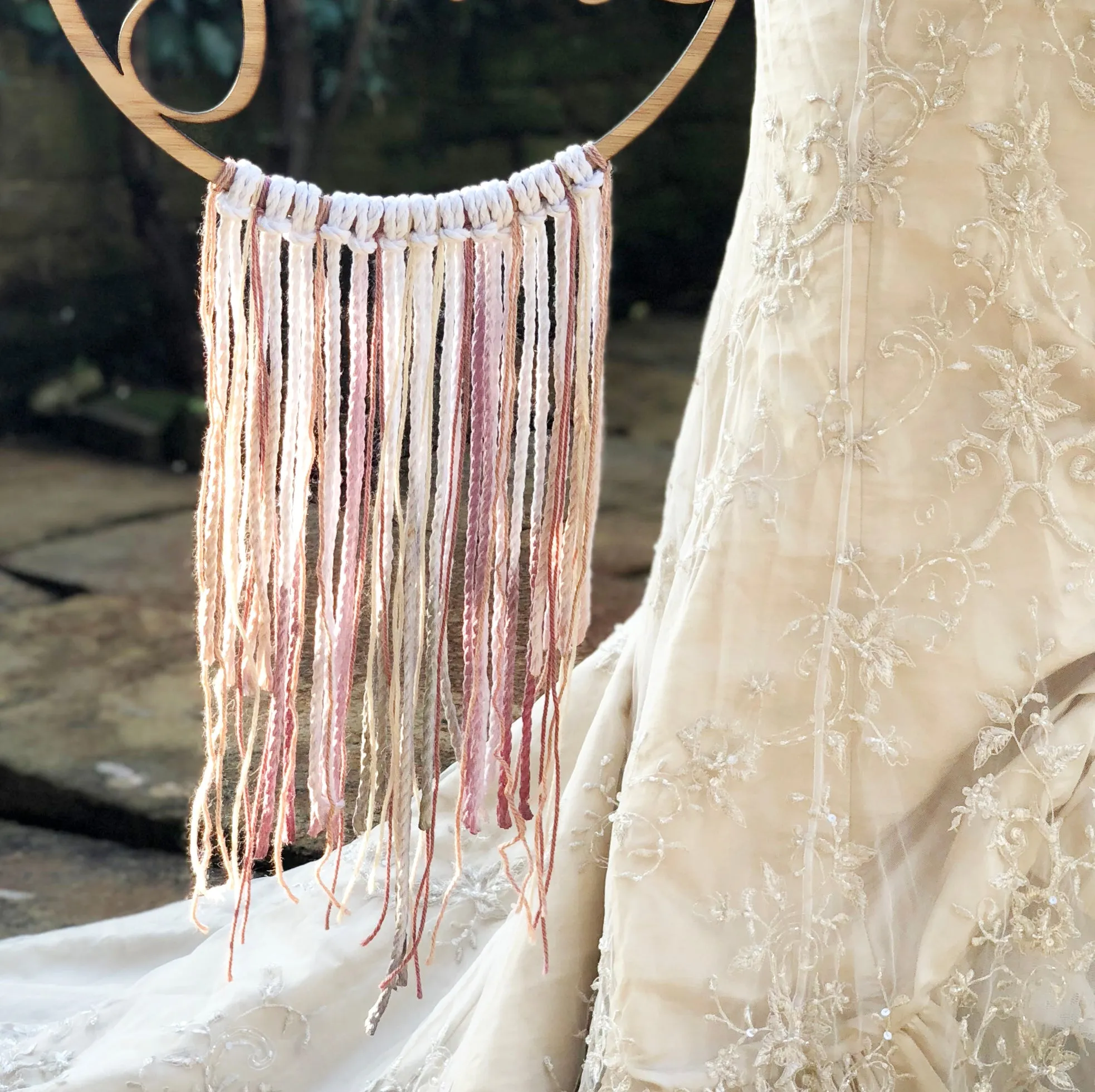 Personalised Wedding Boho Fringe Hoop
