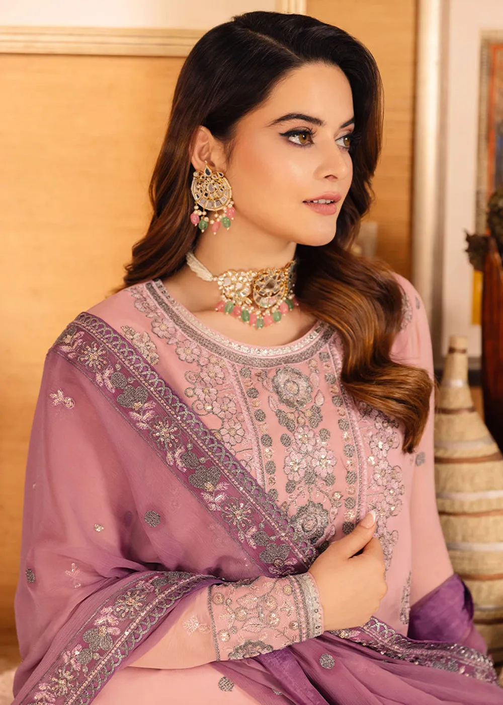 Pretty Lilac Suit - Maahru, Noorie & Meerub '23 by Asim Jofa - AJSM-26