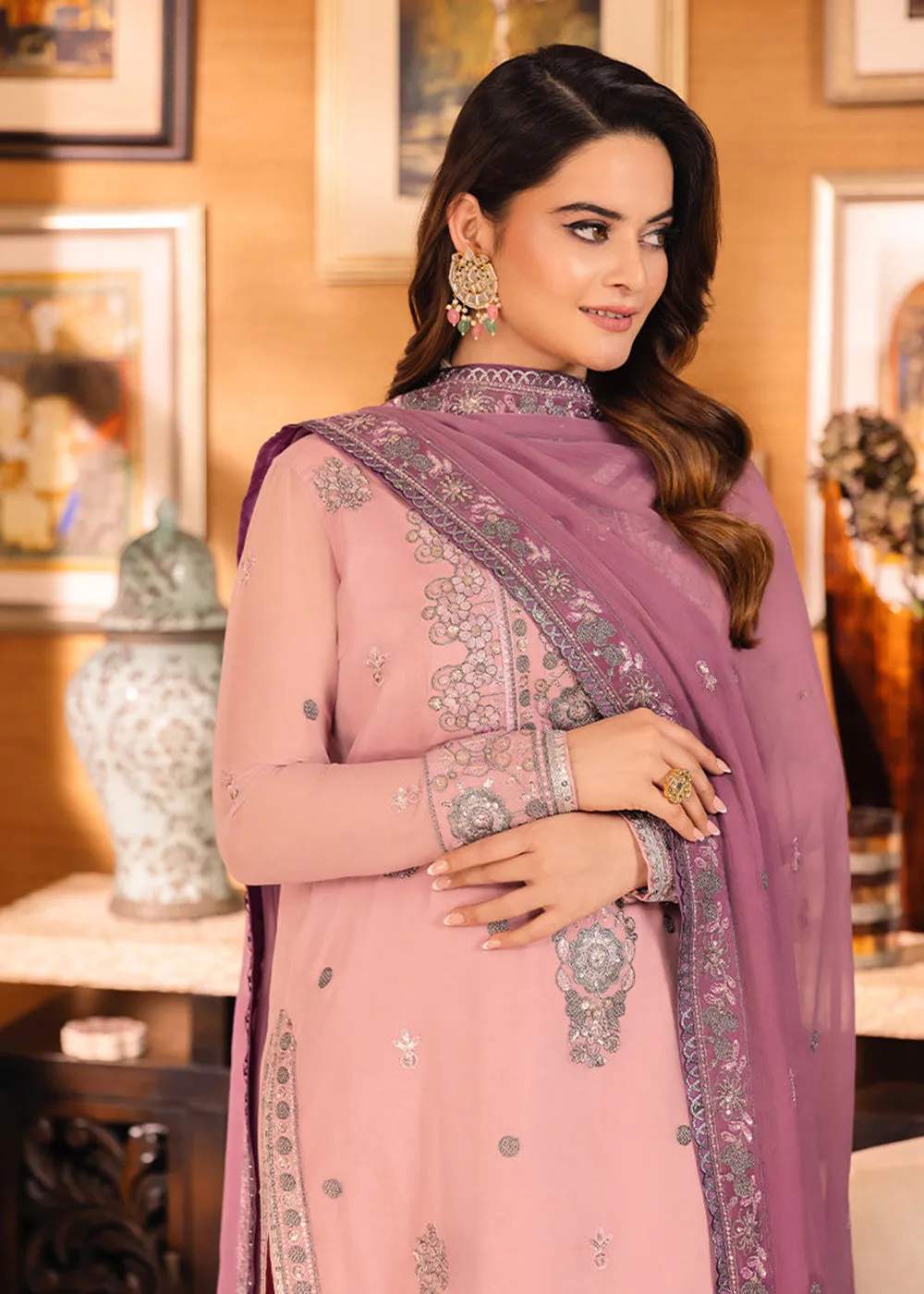 Pretty Lilac Suit - Maahru, Noorie & Meerub '23 by Asim Jofa - AJSM-26