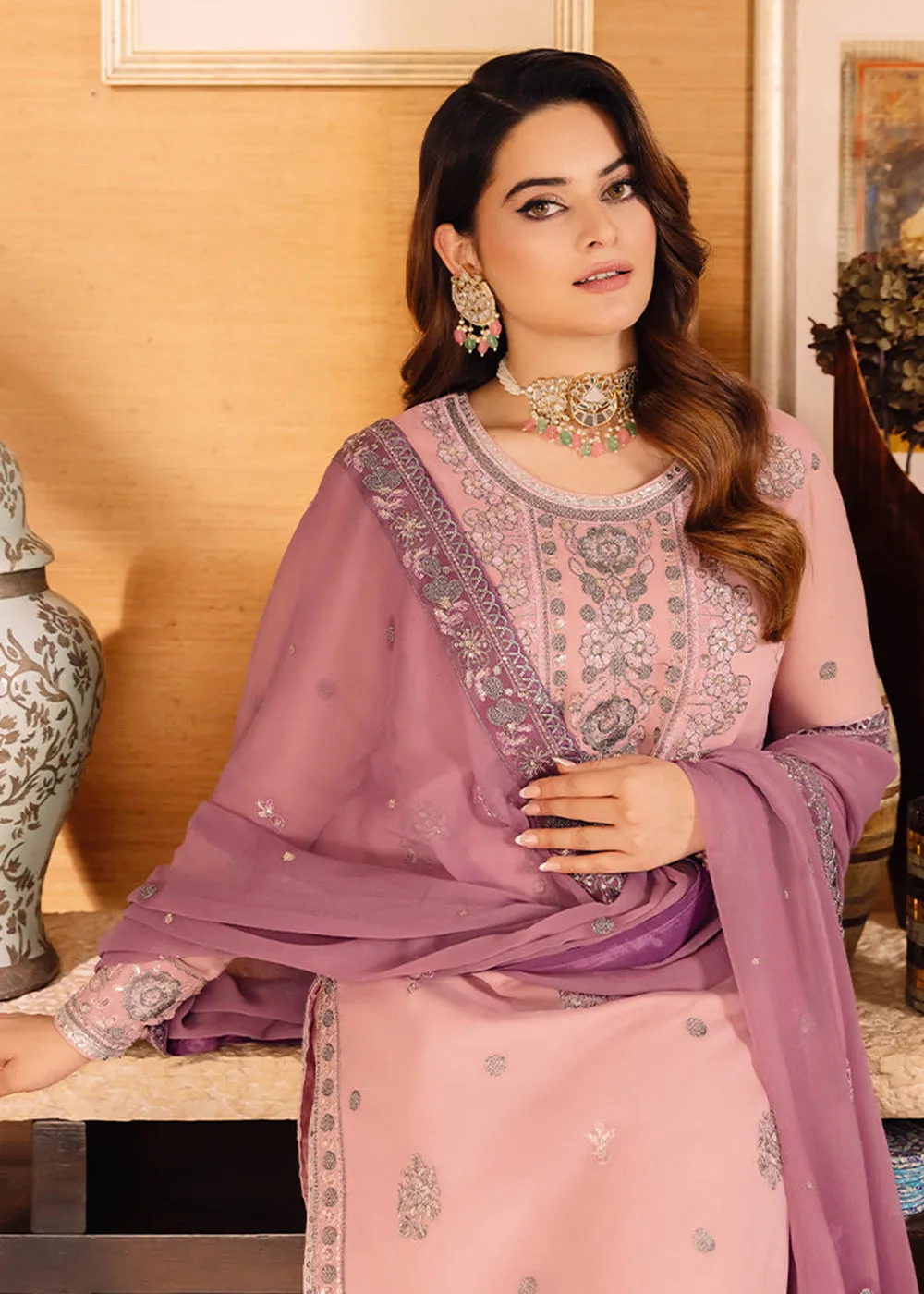 Pretty Lilac Suit - Maahru, Noorie & Meerub '23 by Asim Jofa - AJSM-26