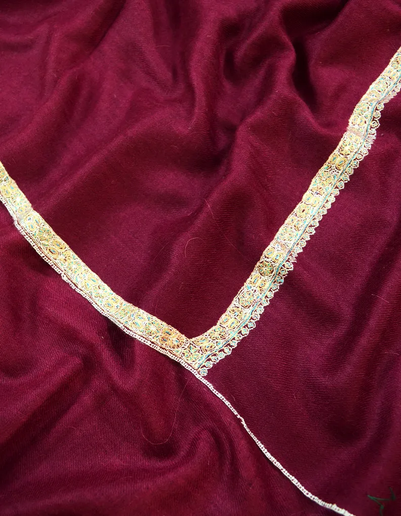 Red Embroidery Pashmina Shawk 7338