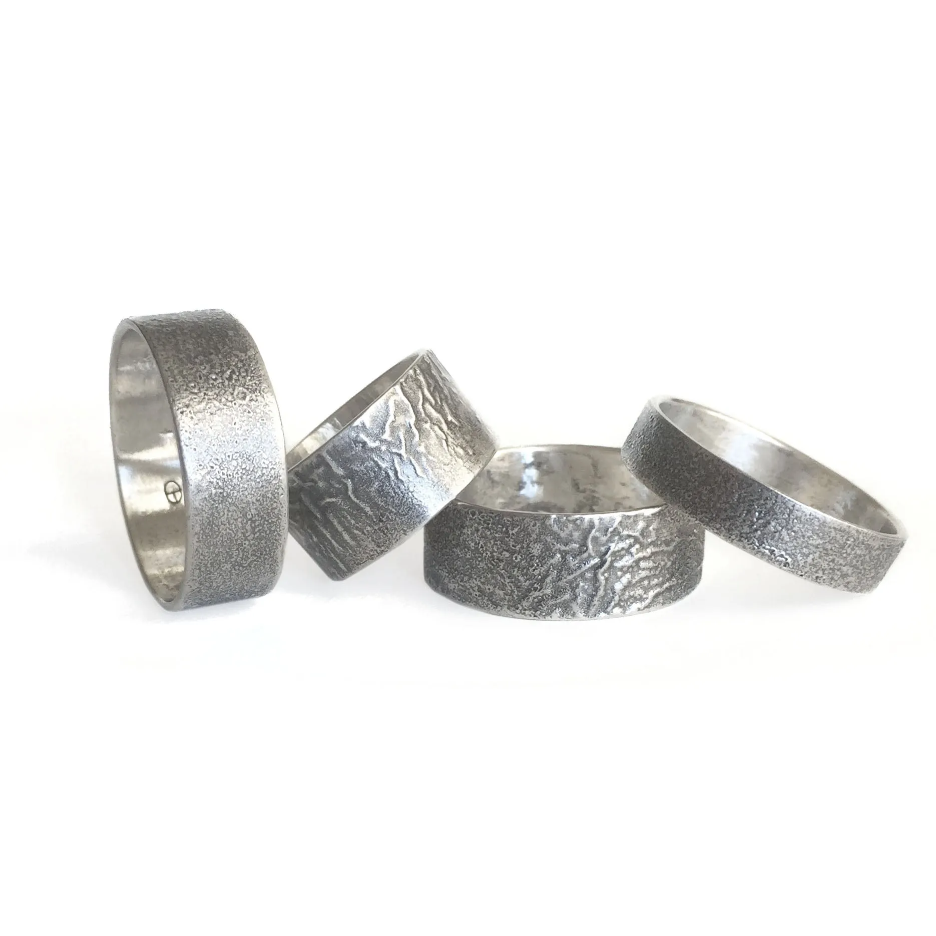Reticulated Lightly Oxidized Silver Ring