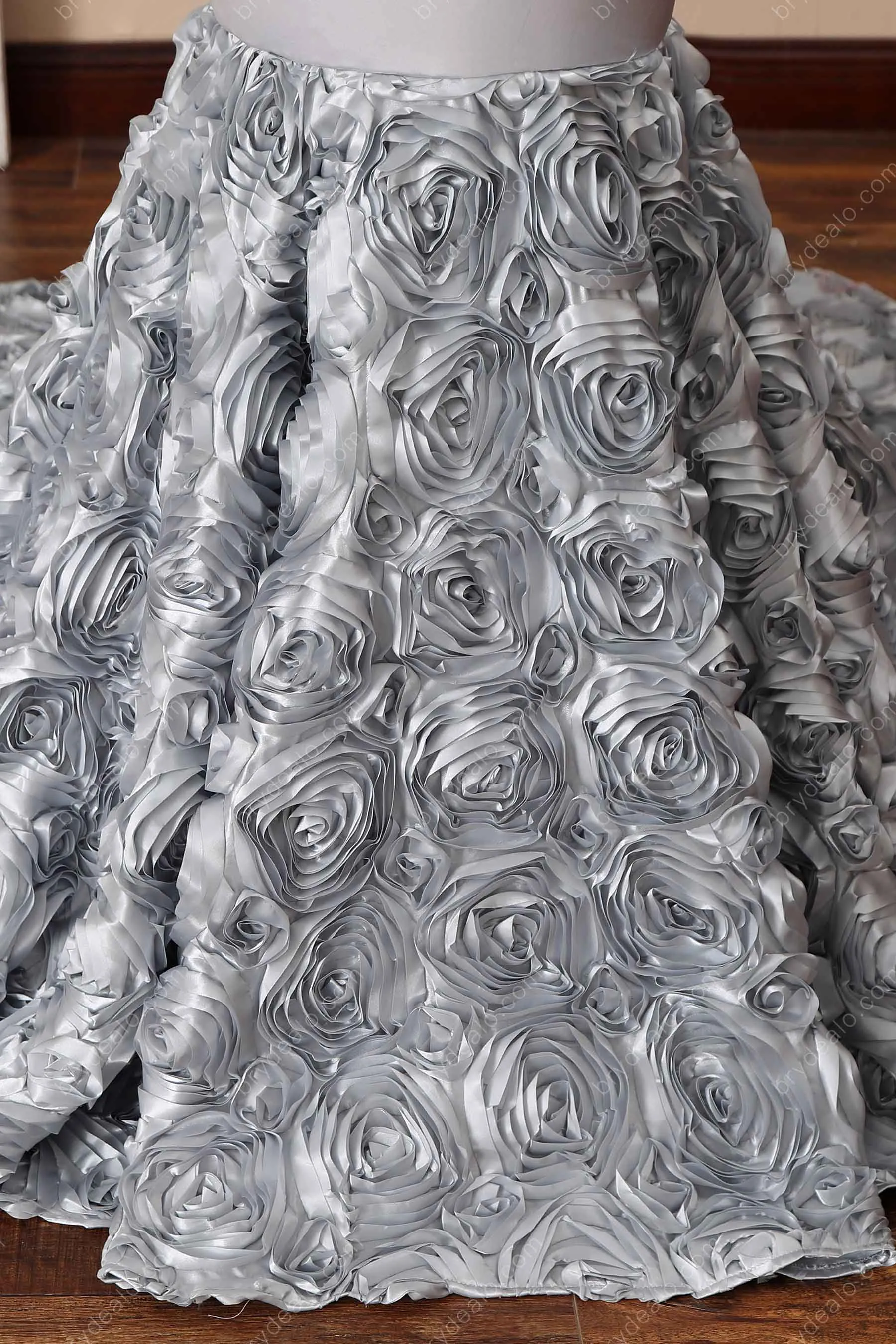 Silver Lace Sexy Keyhole High-neck Mermaid Rose Prom Dress