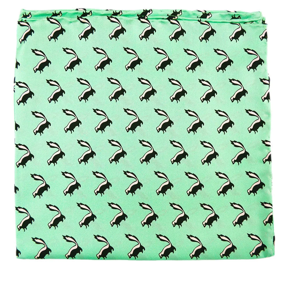 Skunk Pocket Square - Green