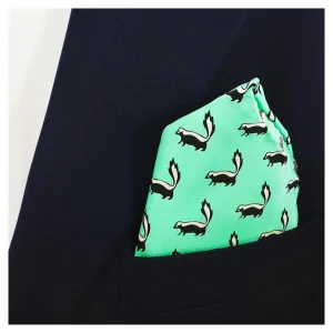 Skunk Pocket Square - Green