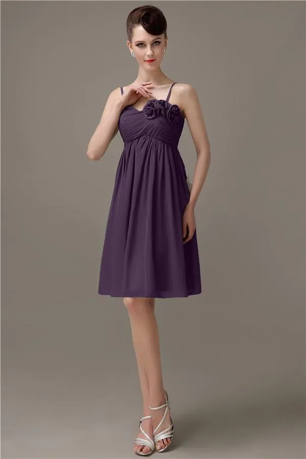 Spaghetti Straps A-line Sweetheart Chiffon Bridesmaid Dresses