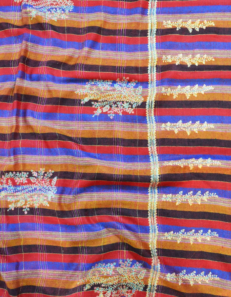 striped embroidery pashmina shawl 8378