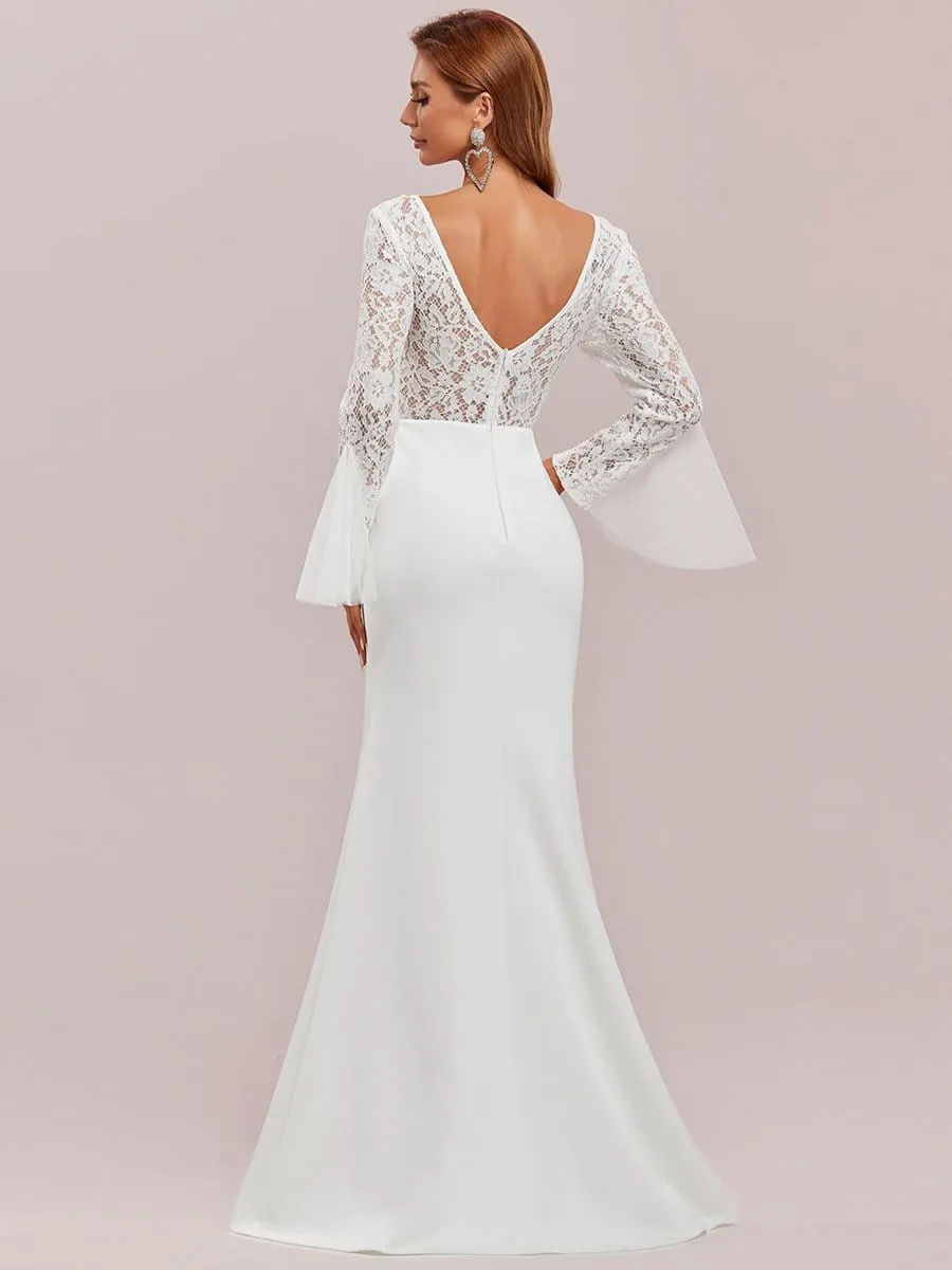 Sweetheart Lace Dolman Sleeve A-Line Wedding Dress