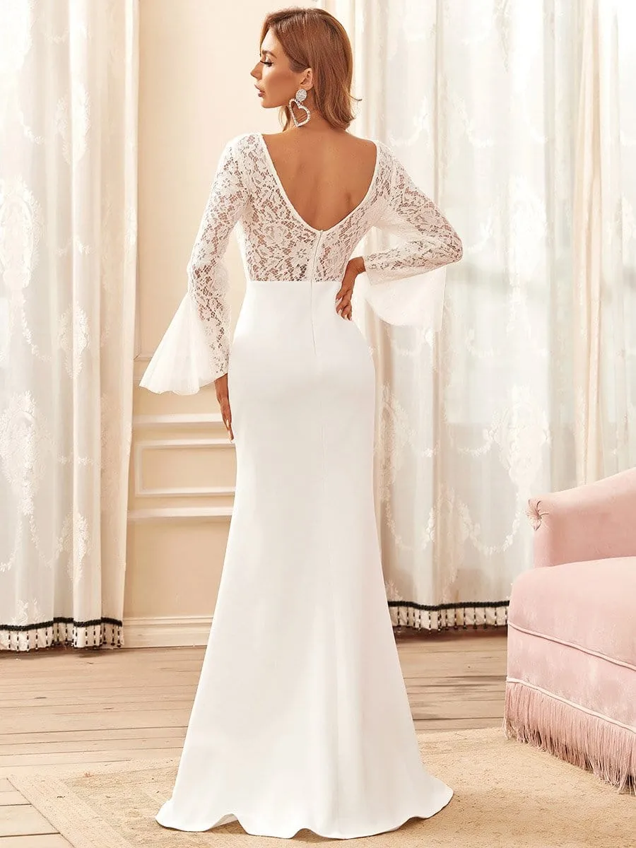 Sweetheart Lace Dolman Sleeve A-Line Wedding Dress