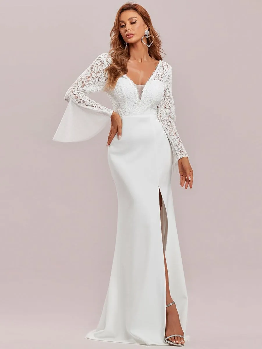 Sweetheart Lace Dolman Sleeve A-Line Wedding Dress