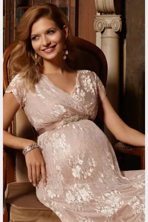 Tiffany Rose Eden Lace Maternity Gown in Blush Celebrity worn