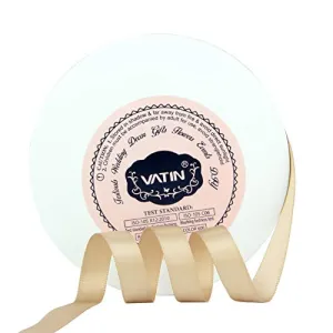VATIN 3/8 inches Double Faced Tan Polyester Satin Ribbon - 50 Yards for Gift Wrapping Ornaments Party Favor Braids Baby Shower Decoration Floral Arrangement Craft Supplies