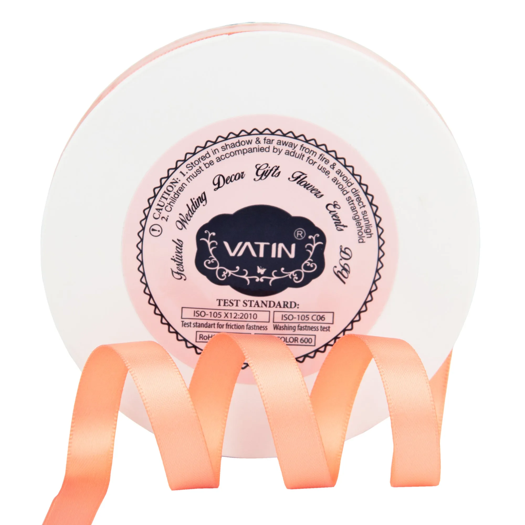 VATIN 3/8 inches Double Faced Vanilla Polyester Satin Ribbon - 50 Yards for Gift Wrapping Ornaments Party Favor Braids Baby Shower Decoration Floral Arrangement Craft Supplies