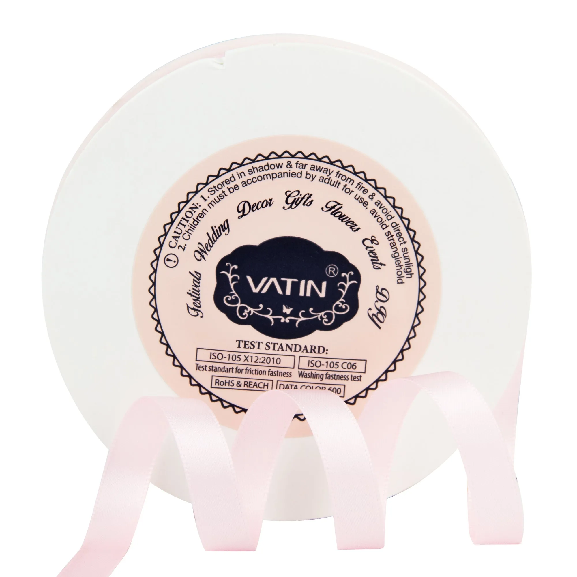 VATIN 3/8 inches Double Faced Vanilla Polyester Satin Ribbon - 50 Yards for Gift Wrapping Ornaments Party Favor Braids Baby Shower Decoration Floral Arrangement Craft Supplies