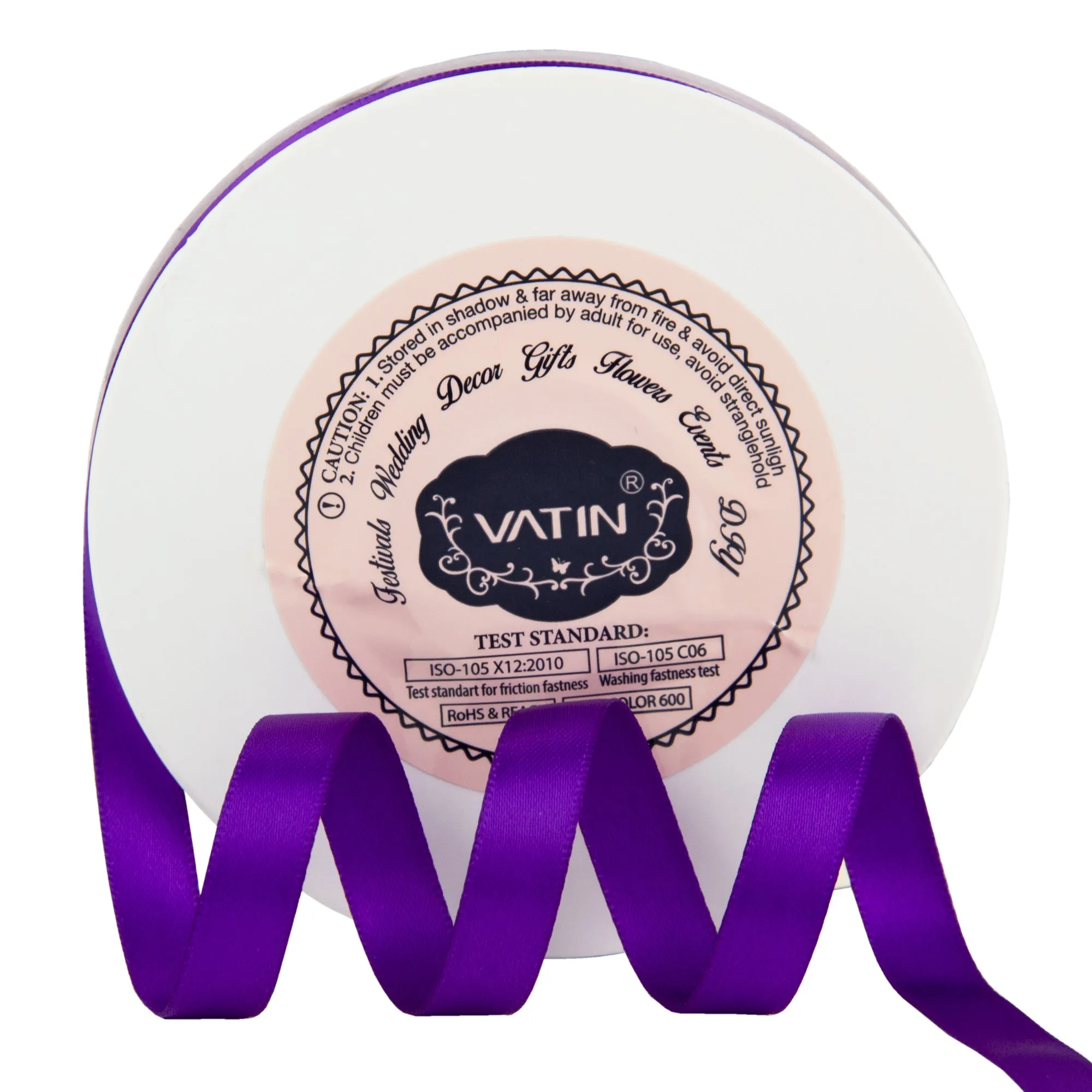 VATIN 3/8 inches Double Faced Vanilla Polyester Satin Ribbon - 50 Yards for Gift Wrapping Ornaments Party Favor Braids Baby Shower Decoration Floral Arrangement Craft Supplies