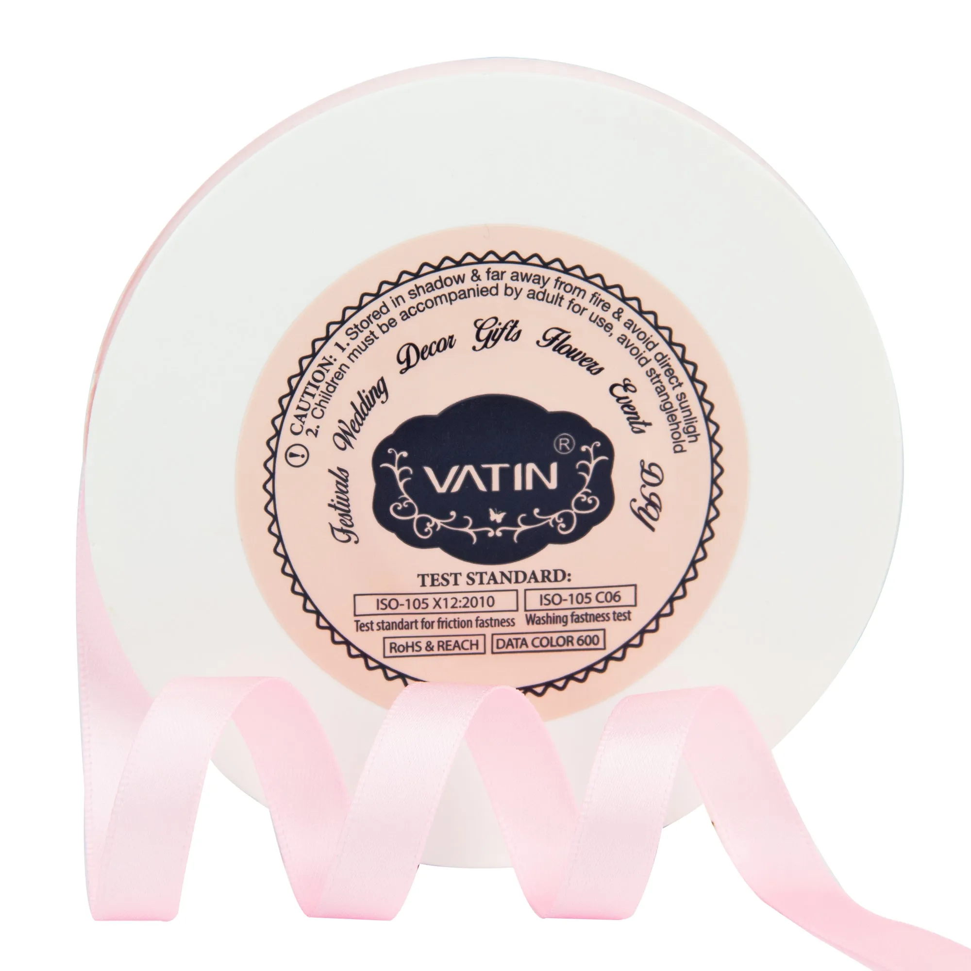 VATIN 3/8 inches Double Faced Vanilla Polyester Satin Ribbon - 50 Yards for Gift Wrapping Ornaments Party Favor Braids Baby Shower Decoration Floral Arrangement Craft Supplies