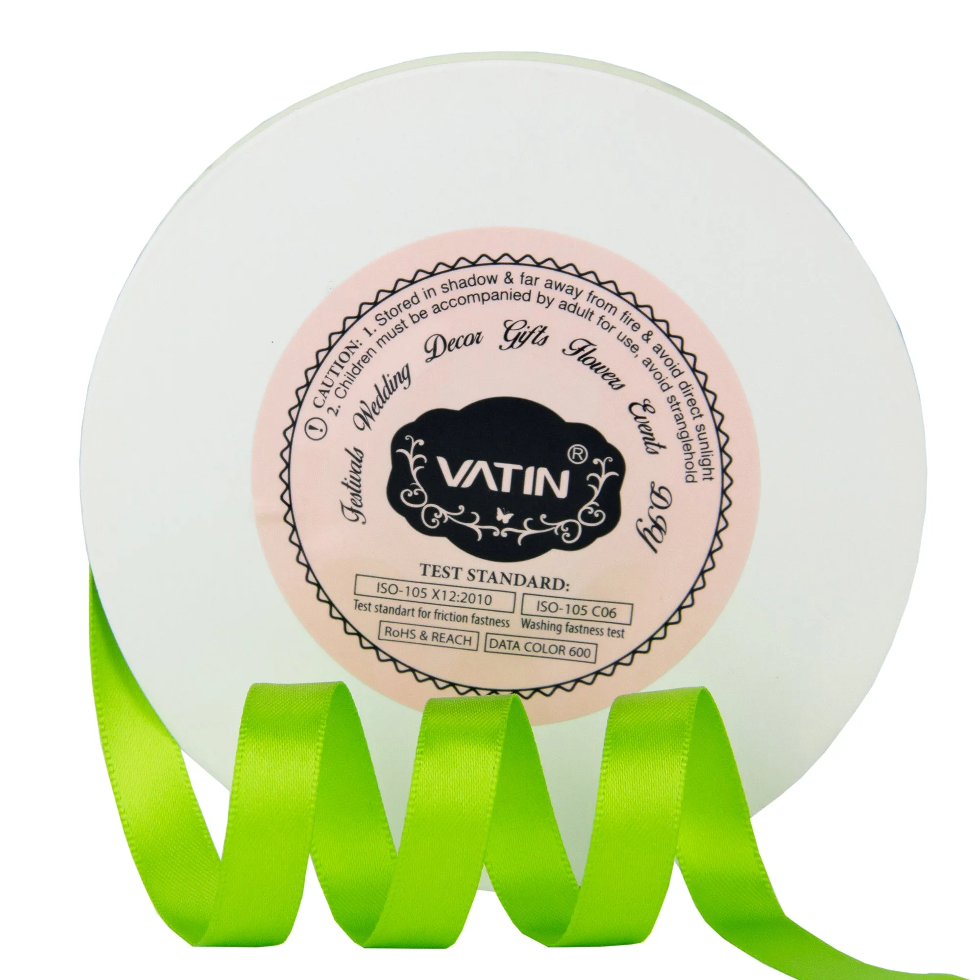 VATIN 3/8 inches Double Faced Vanilla Polyester Satin Ribbon - 50 Yards for Gift Wrapping Ornaments Party Favor Braids Baby Shower Decoration Floral Arrangement Craft Supplies