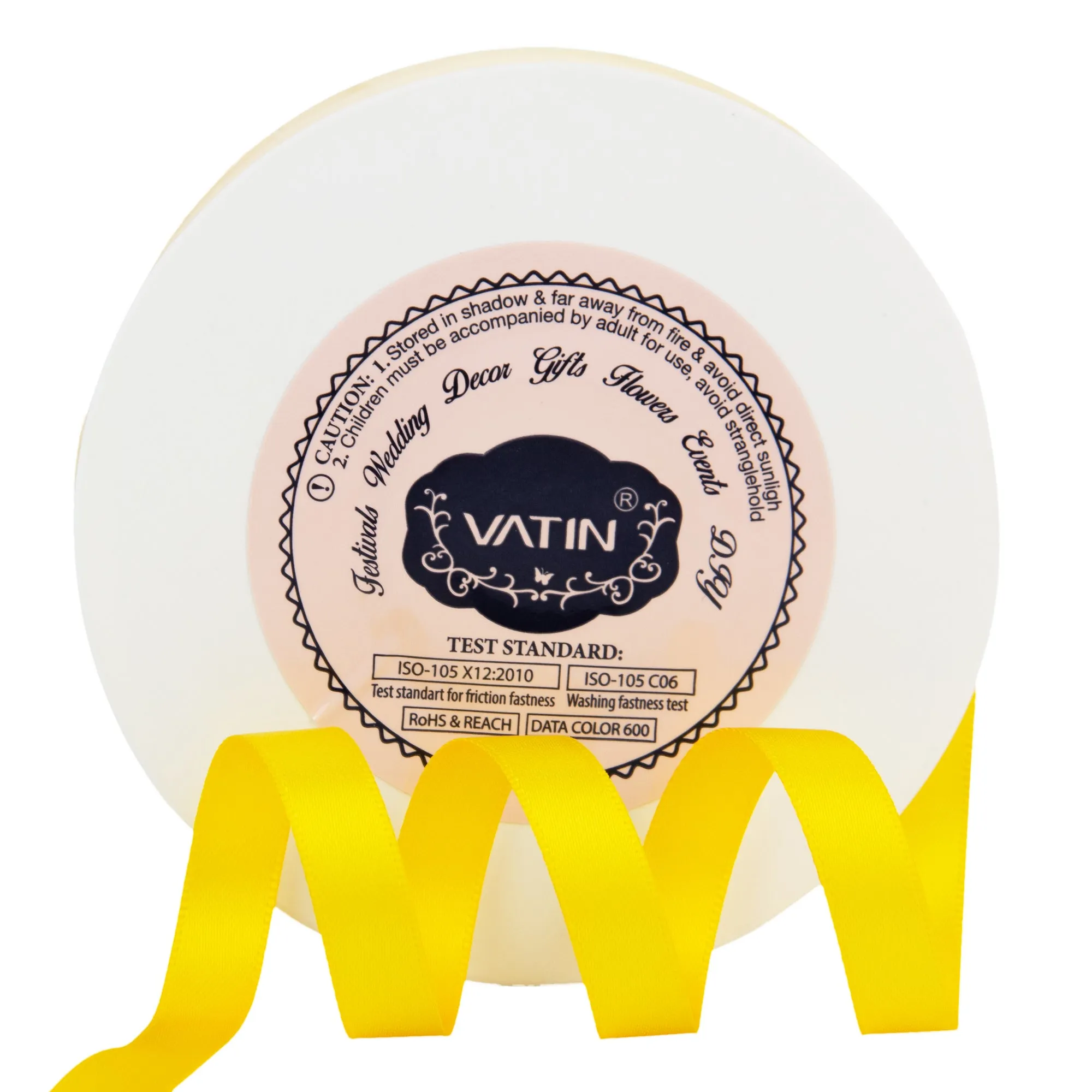 VATIN 3/8 inches Double Faced Vanilla Polyester Satin Ribbon - 50 Yards for Gift Wrapping Ornaments Party Favor Braids Baby Shower Decoration Floral Arrangement Craft Supplies