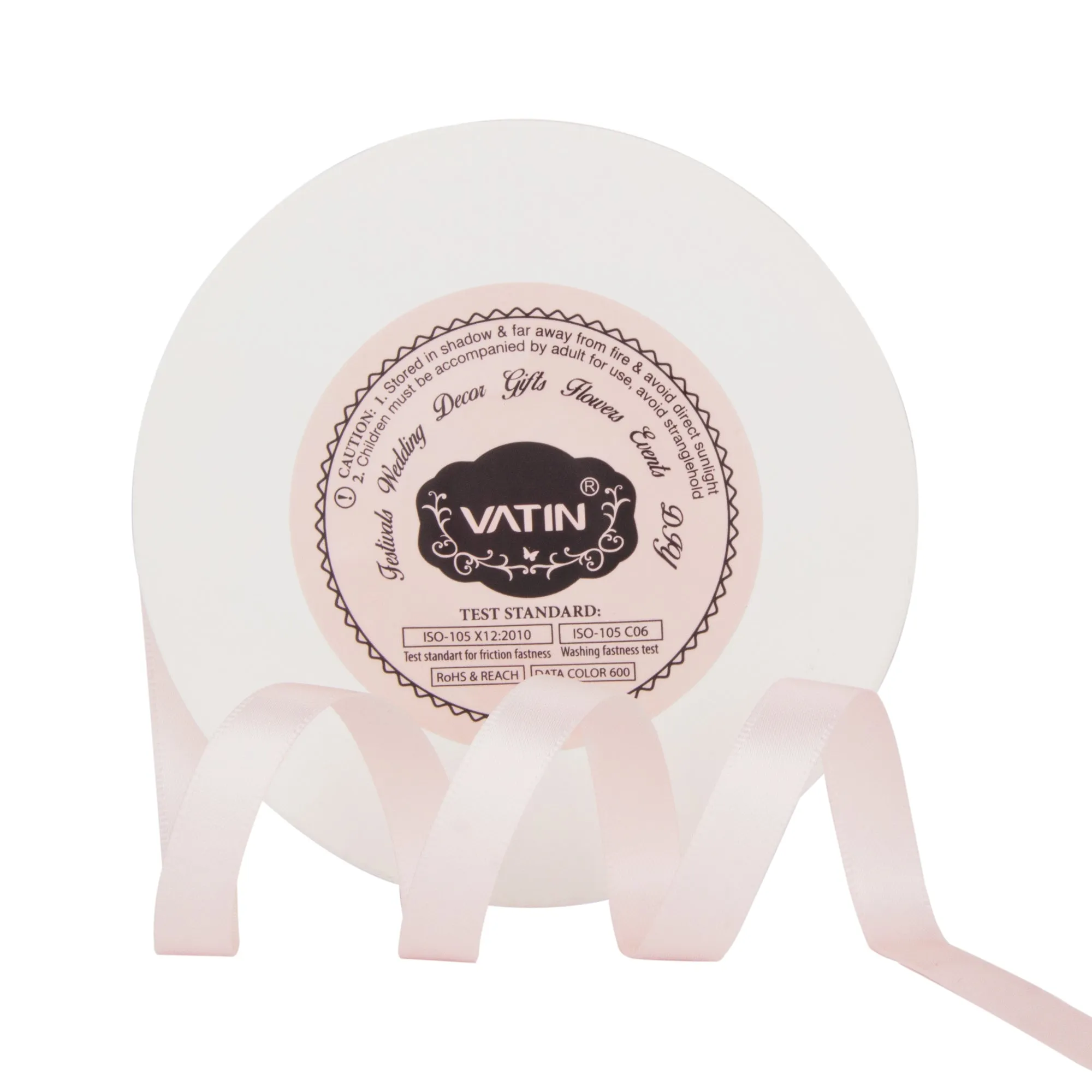 VATIN 3/8 inches Double Faced Vanilla Polyester Satin Ribbon - 50 Yards for Gift Wrapping Ornaments Party Favor Braids Baby Shower Decoration Floral Arrangement Craft Supplies