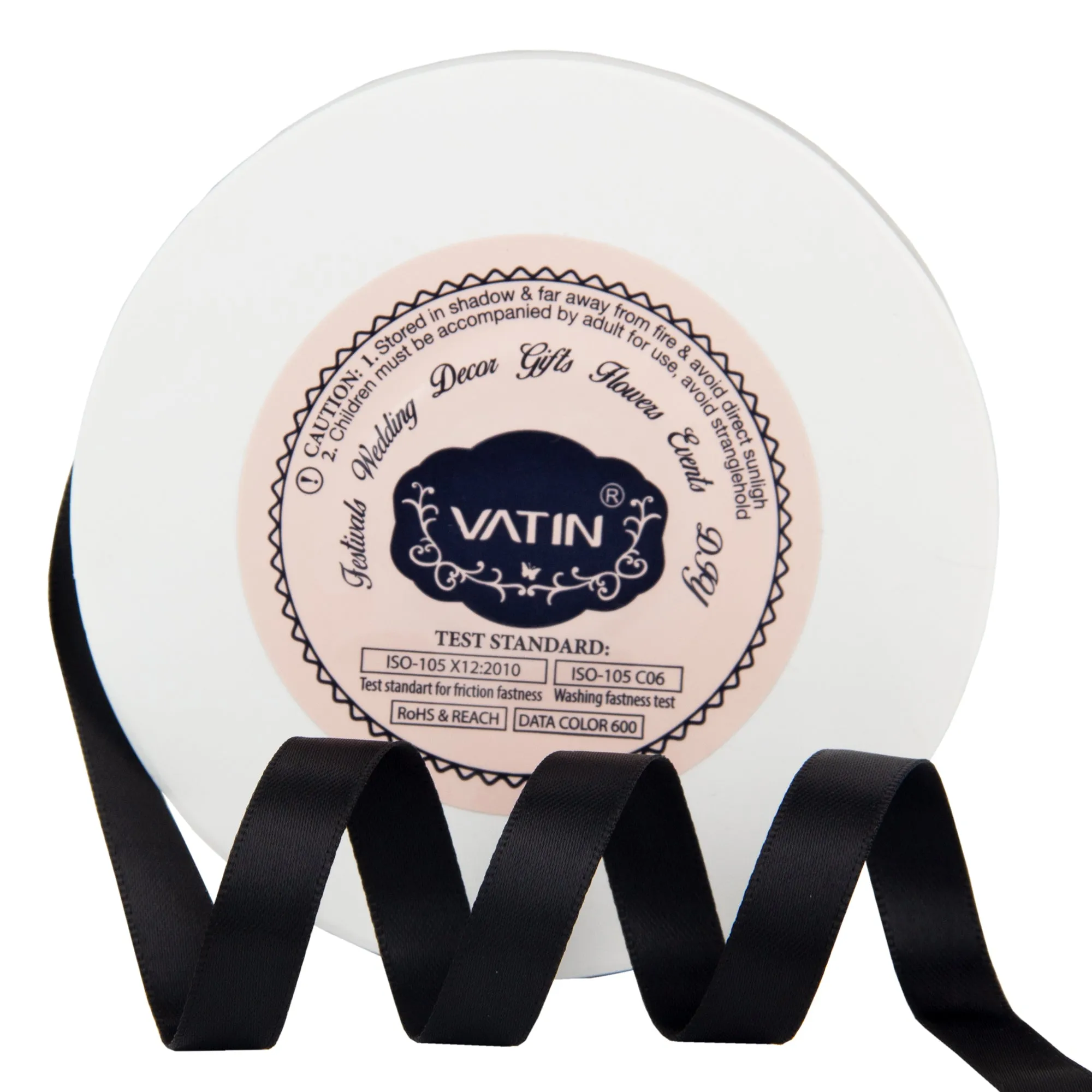 VATIN 3/8 inches Double Faced Vanilla Polyester Satin Ribbon - 50 Yards for Gift Wrapping Ornaments Party Favor Braids Baby Shower Decoration Floral Arrangement Craft Supplies